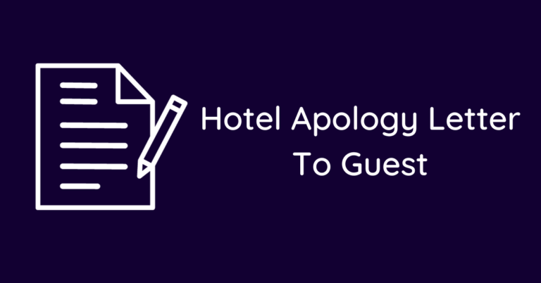 Hotel Apology Letter To Guest - Sample Letter Hub