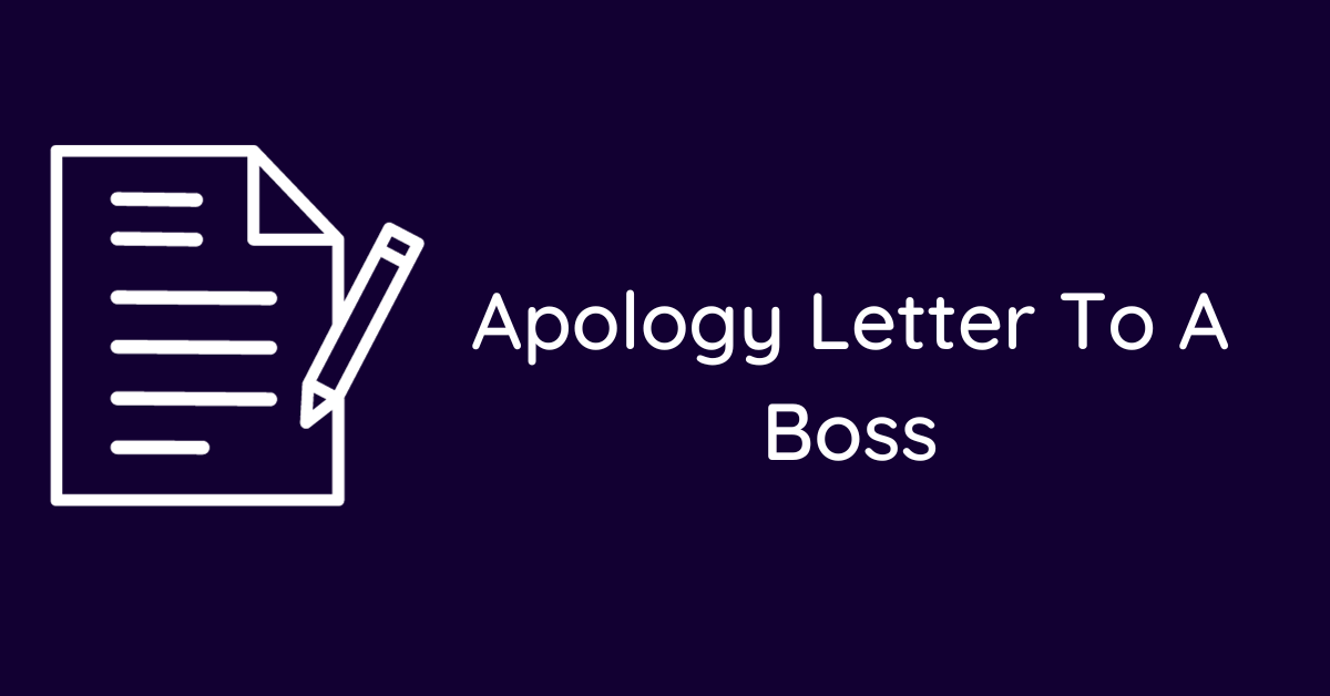Apology Letter To A Boss