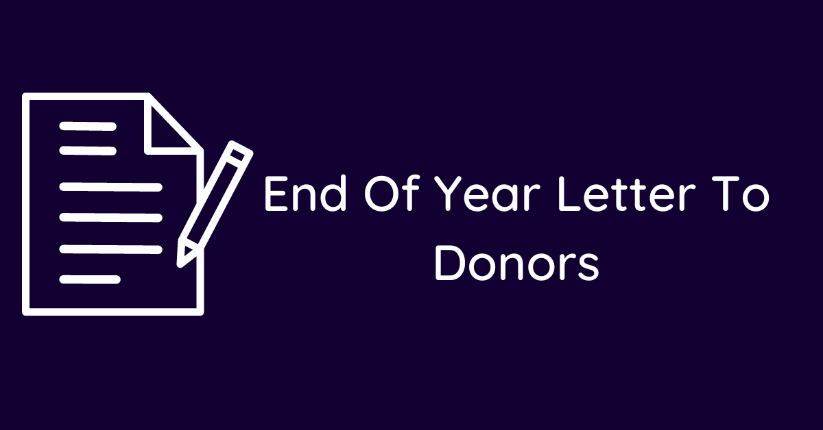 End Of Year Letter To Donors
