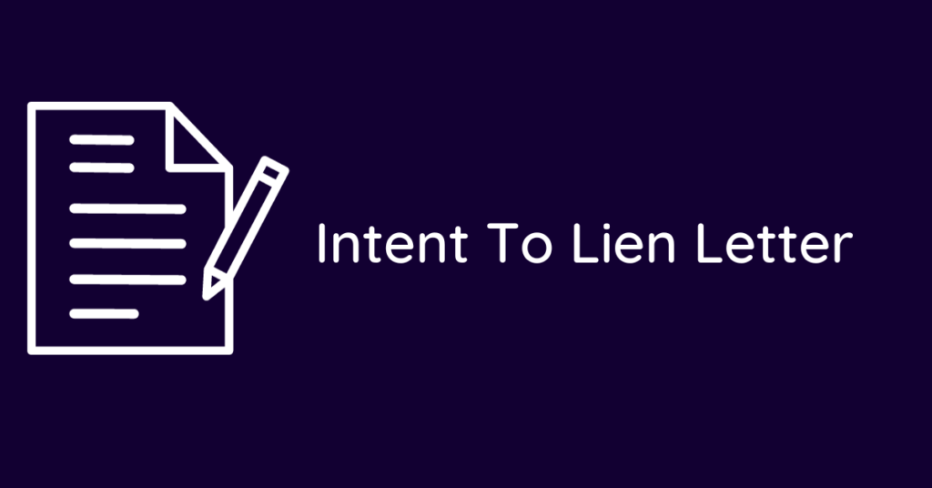 Intent To Lien Letter