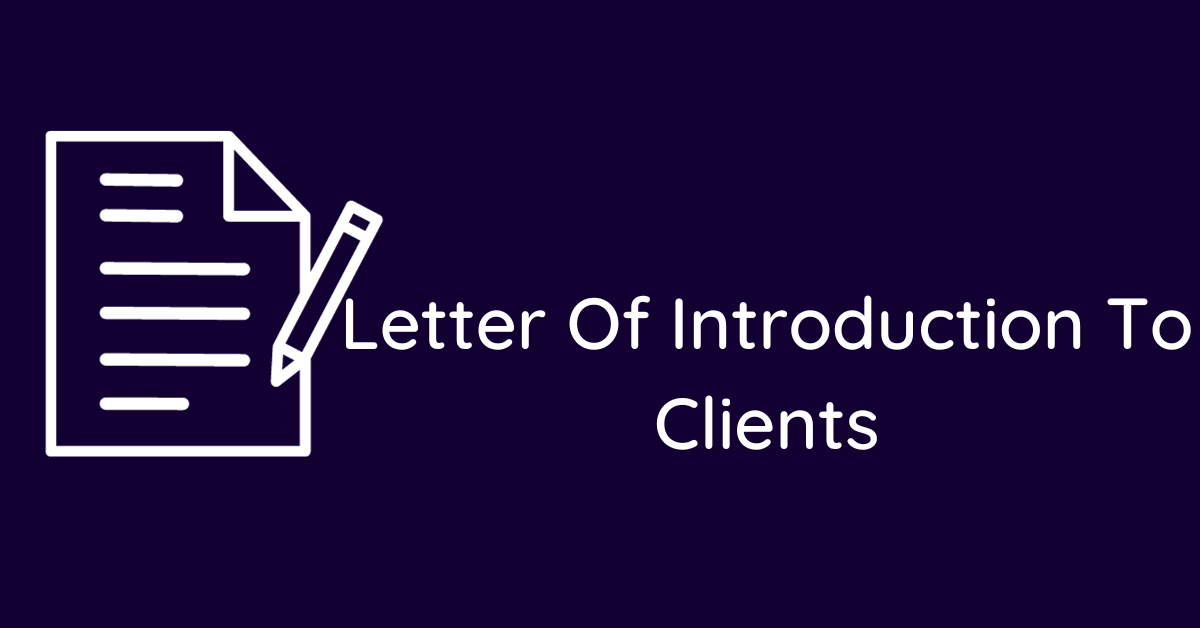 Letter Of Introduction To Clients