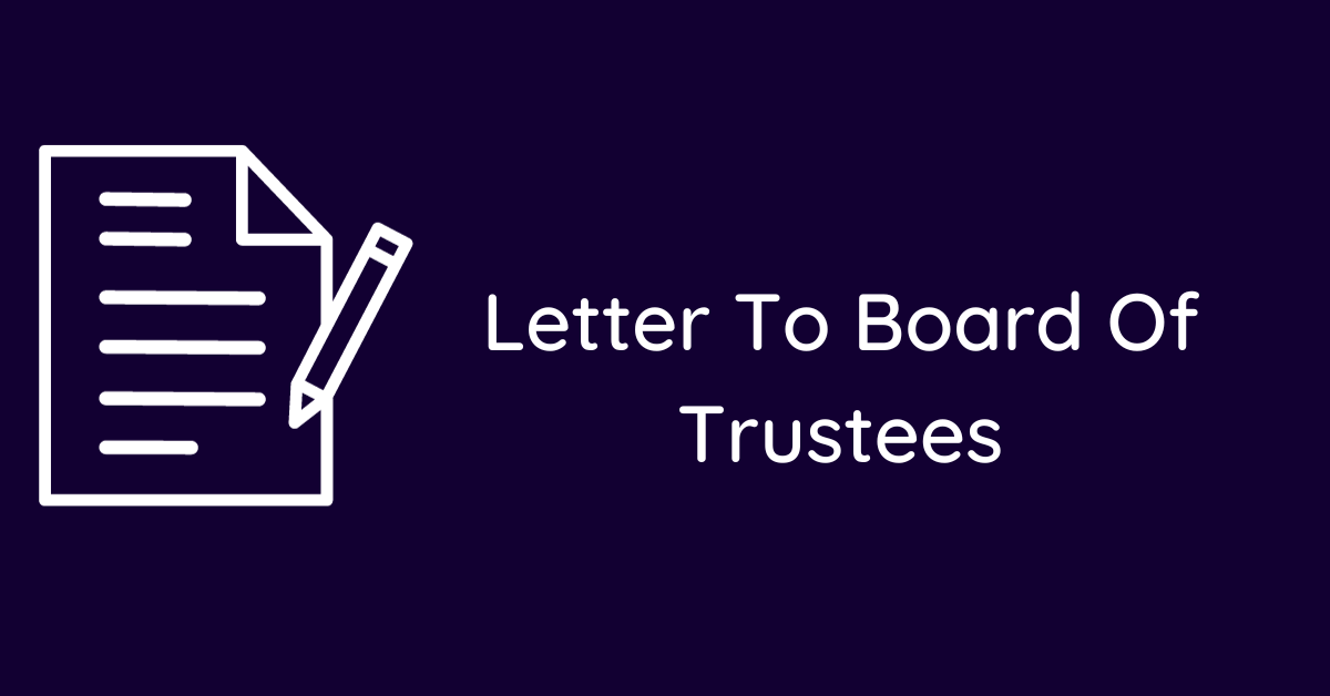 Letter To Board Of Trustees