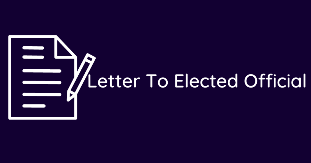 Letter To Elected Official