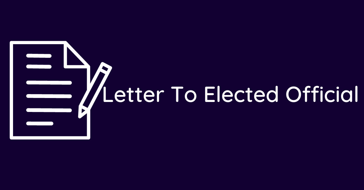 Letter To Elected Official