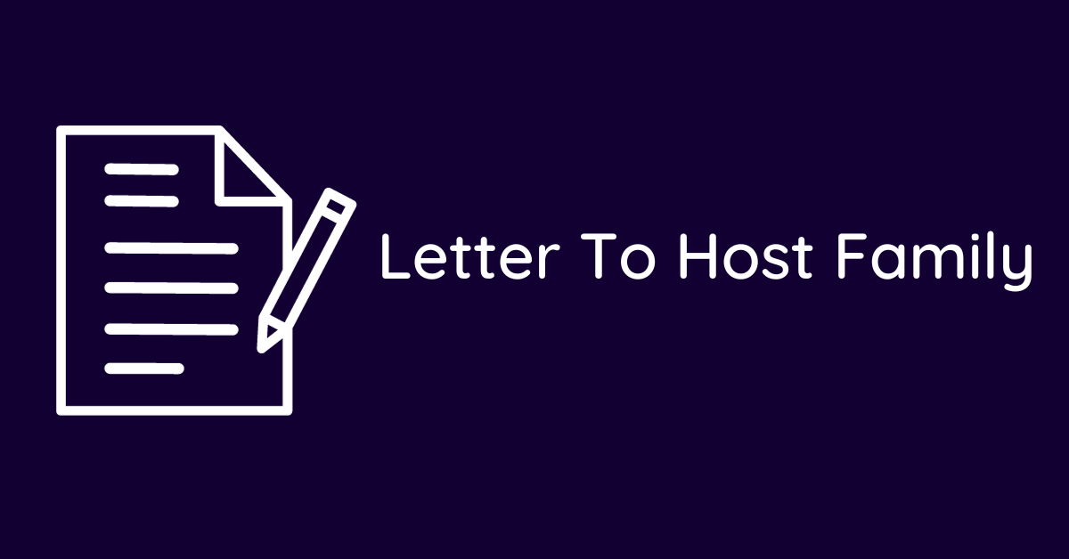 Letter To Host Family