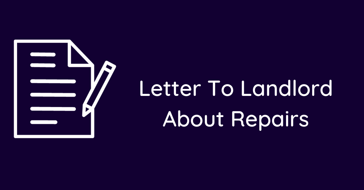 Letter To Landlord About Repairs
