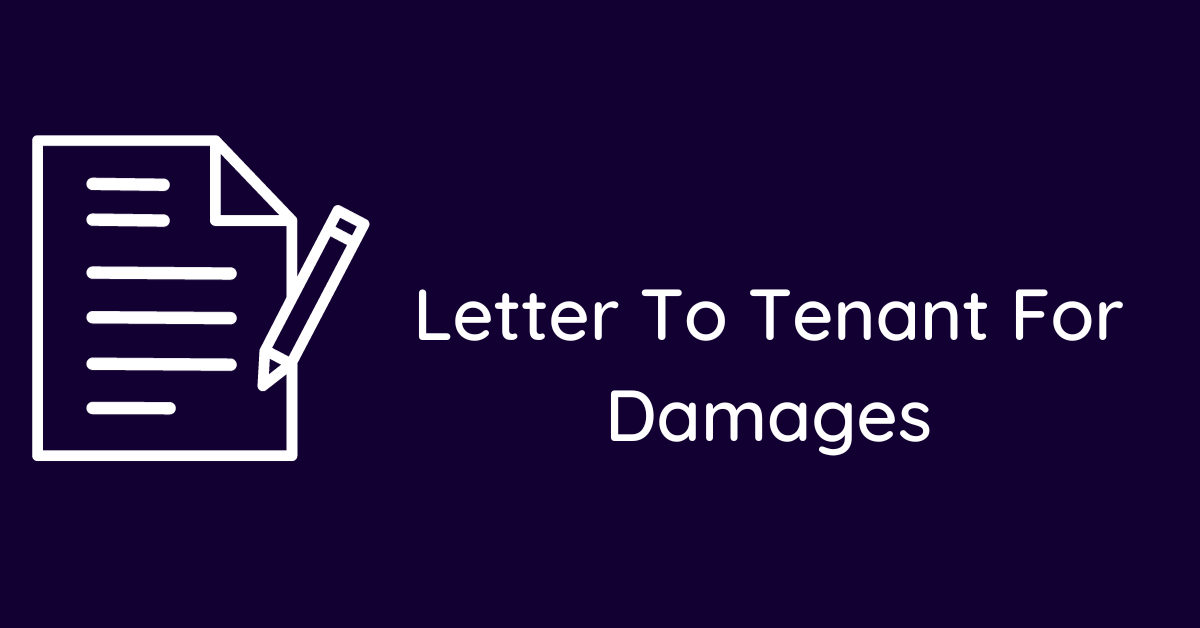 Letter To Tenant For Damages