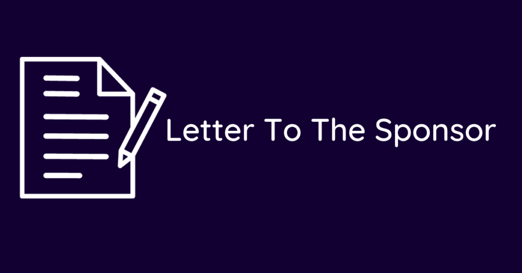 Letter To The Sponsor