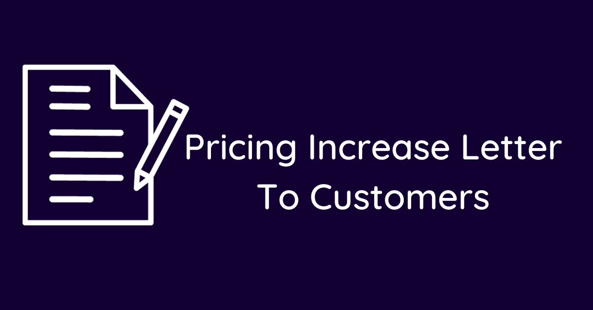 Pricing Increase Letter To Customers