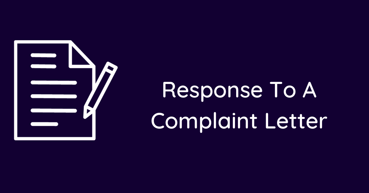 Response To A Complaint Letter