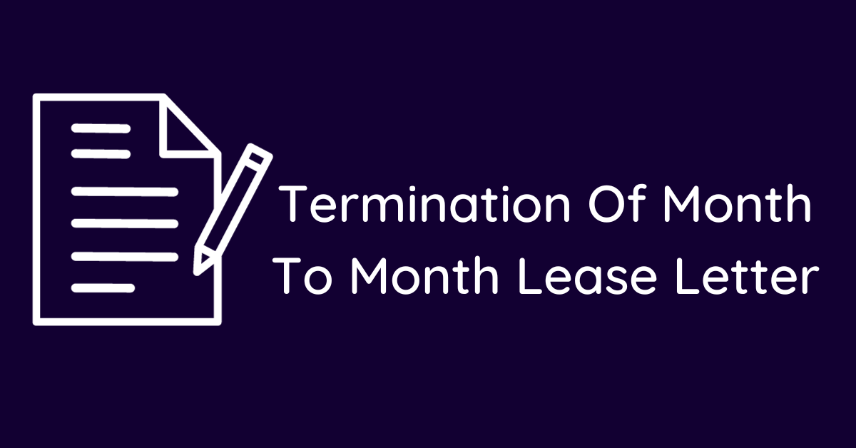 Termination Of Month To Month Lease Letter