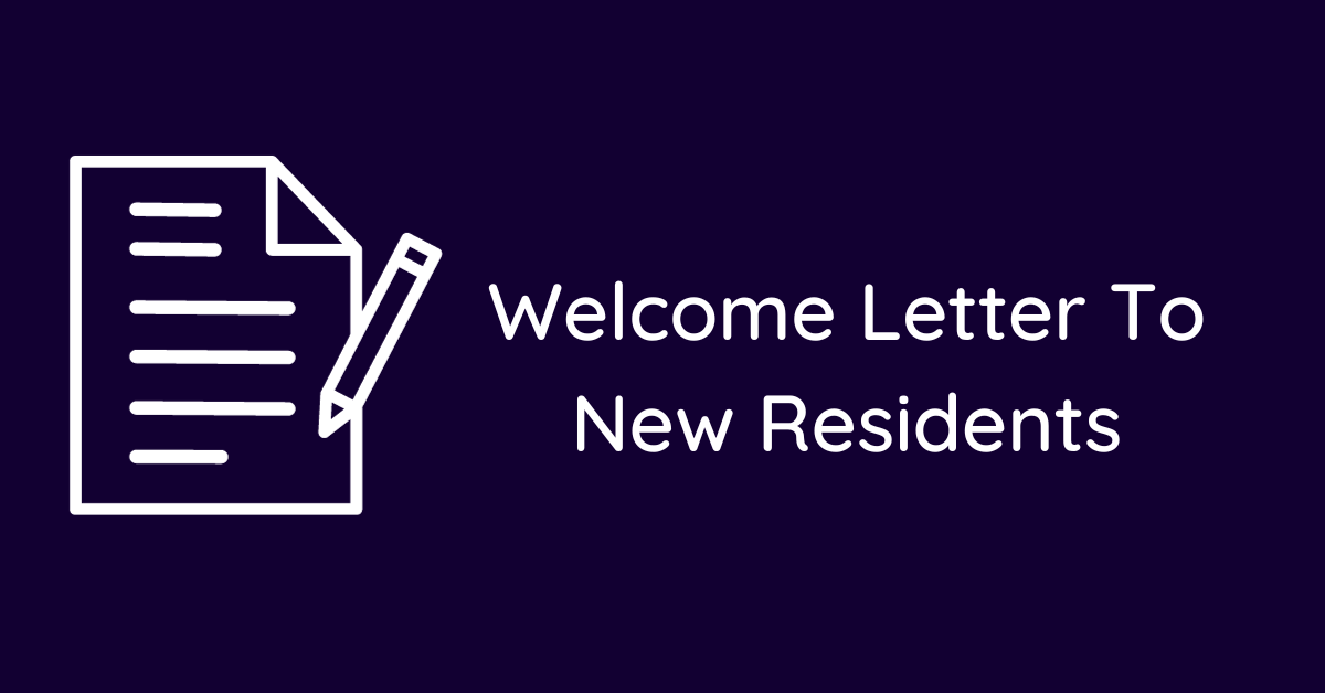 Welcome Letter To New Residents