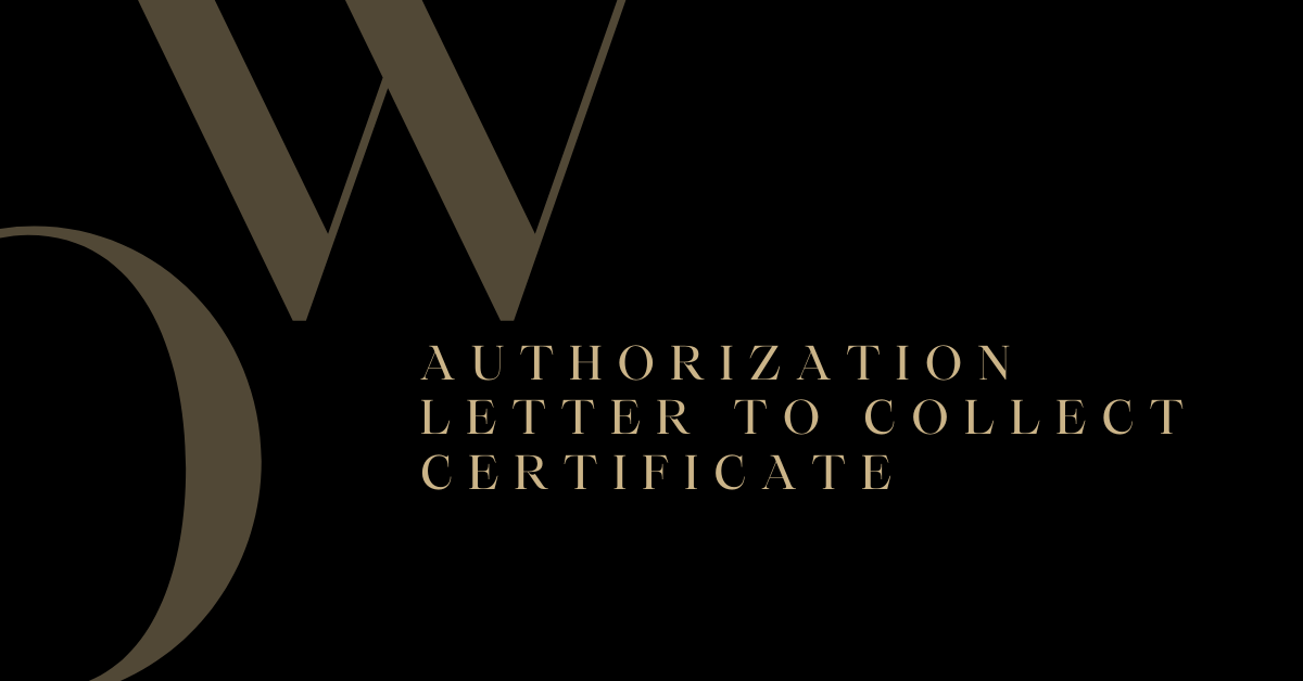 Authorization Letter To Collect Certificate