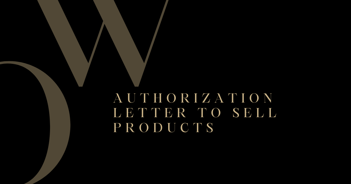 Authorization Letter To Sell Products