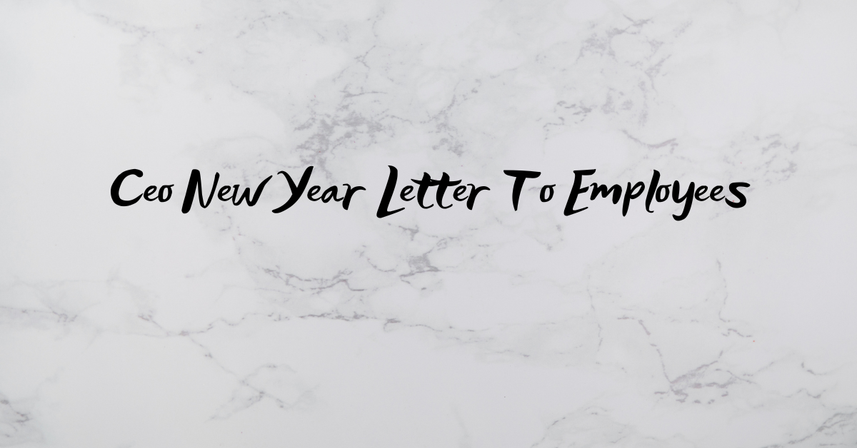 Ceo New Year Letter To Employees