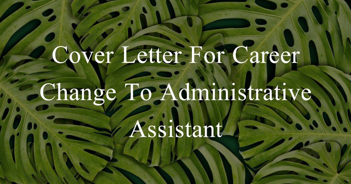 change in career cover letter template