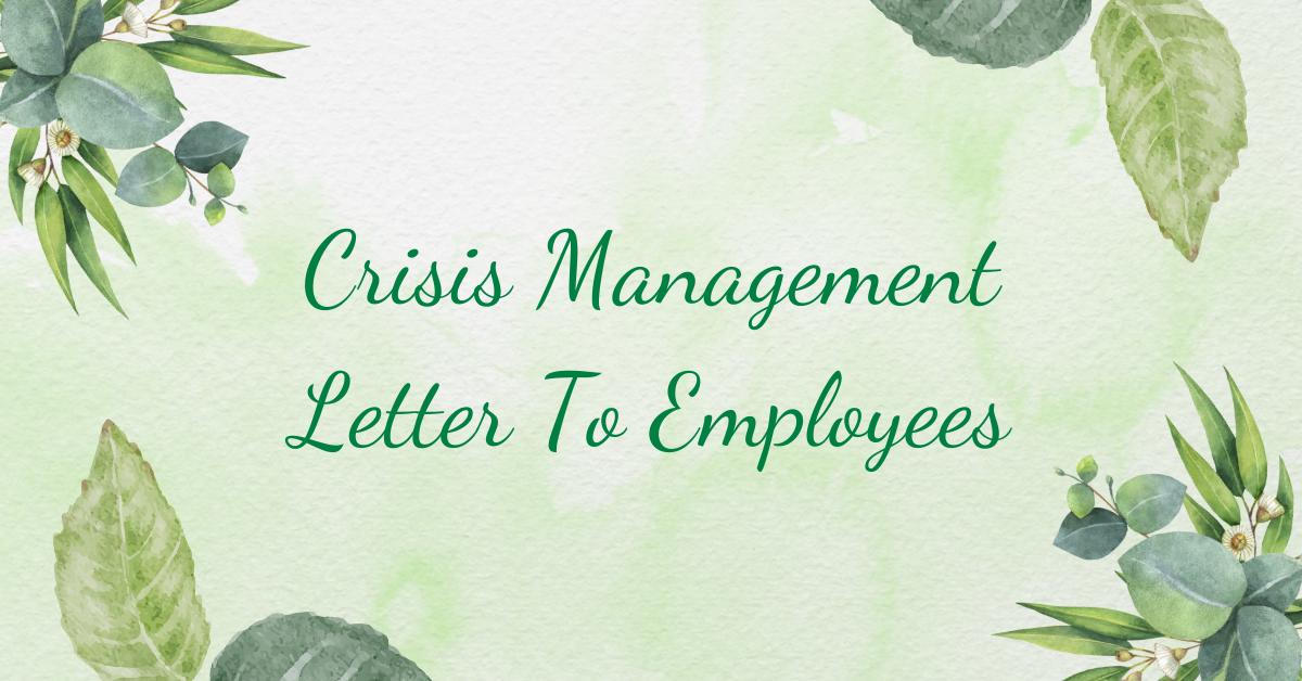 Crisis Management Letter To Employees