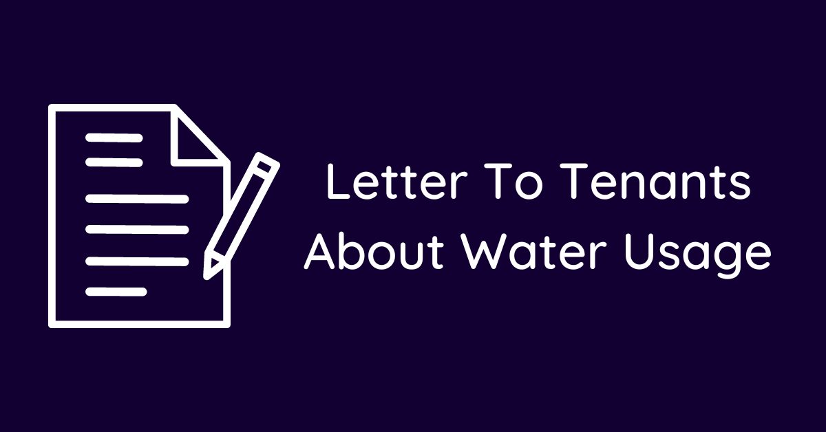 Letter To Tenants About Water Usage