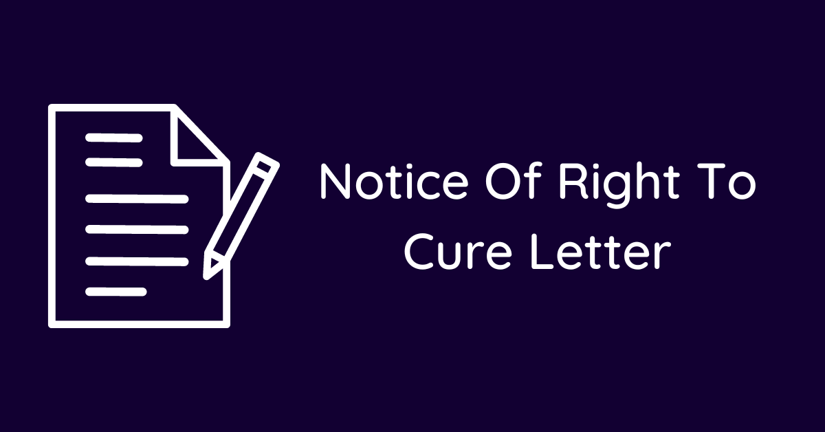 Notice Of Right To Cure Letter