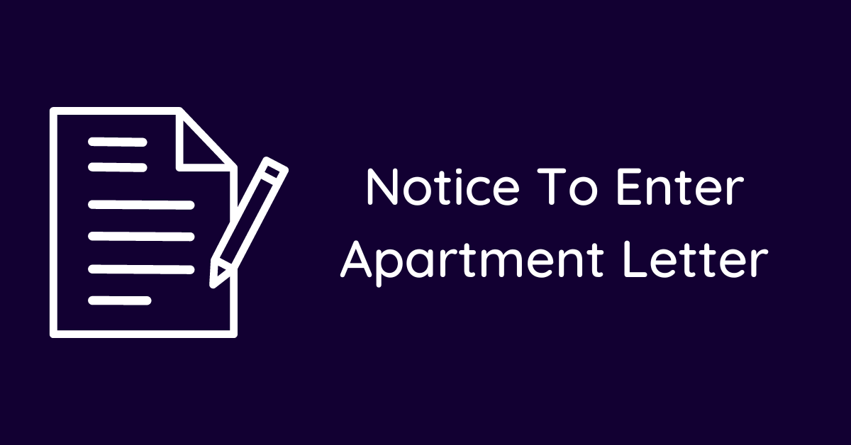 Notice To Enter Apartment Letter