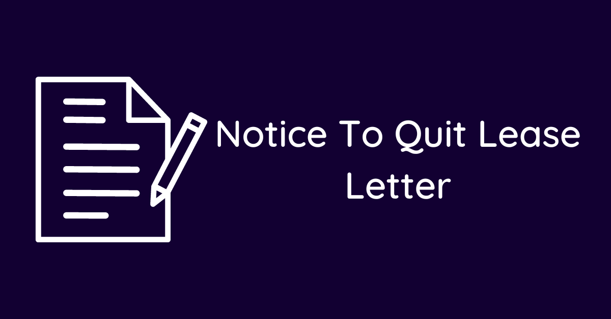 Notice To Quit Lease Letter