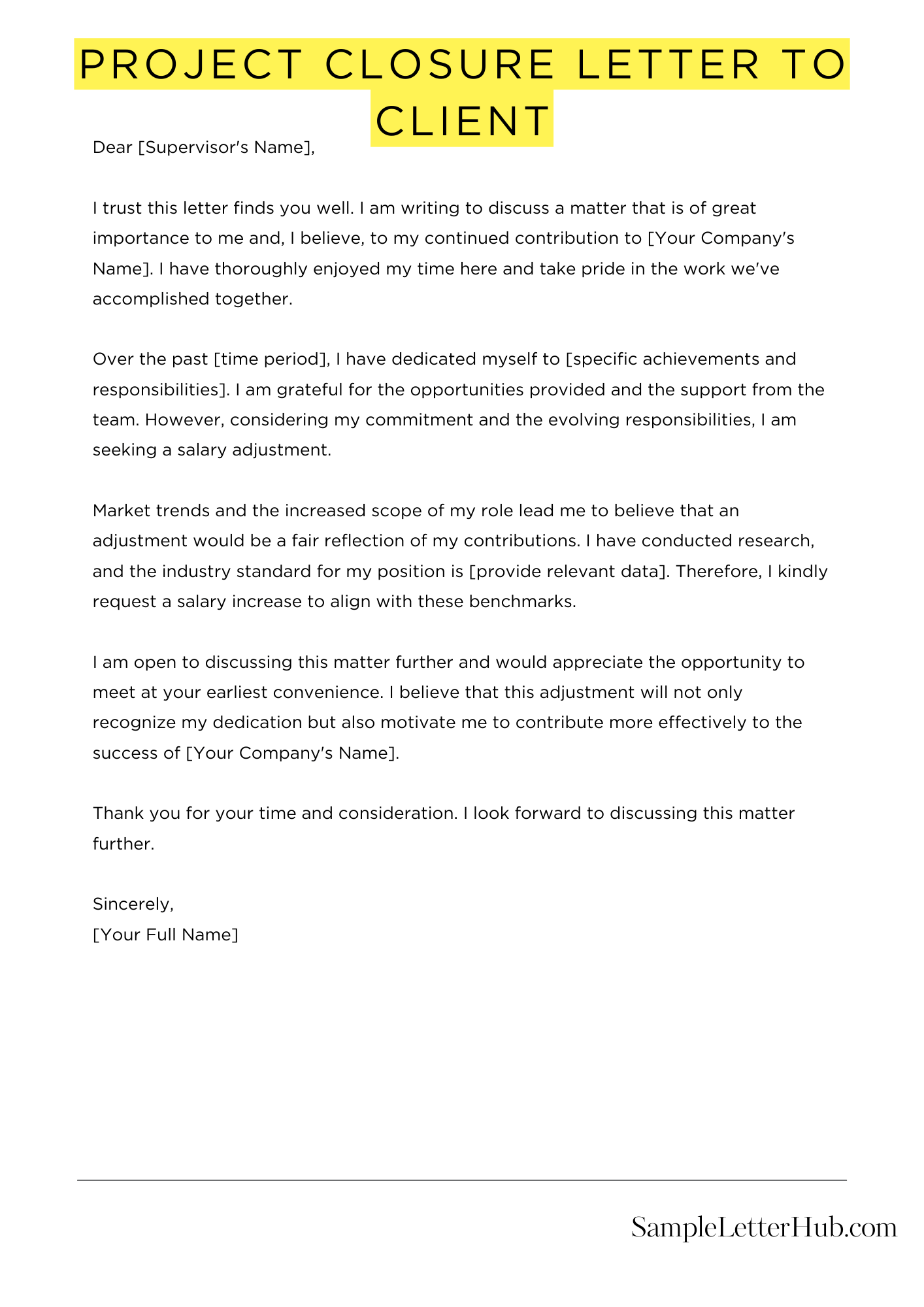 Project Closure Letter To Client