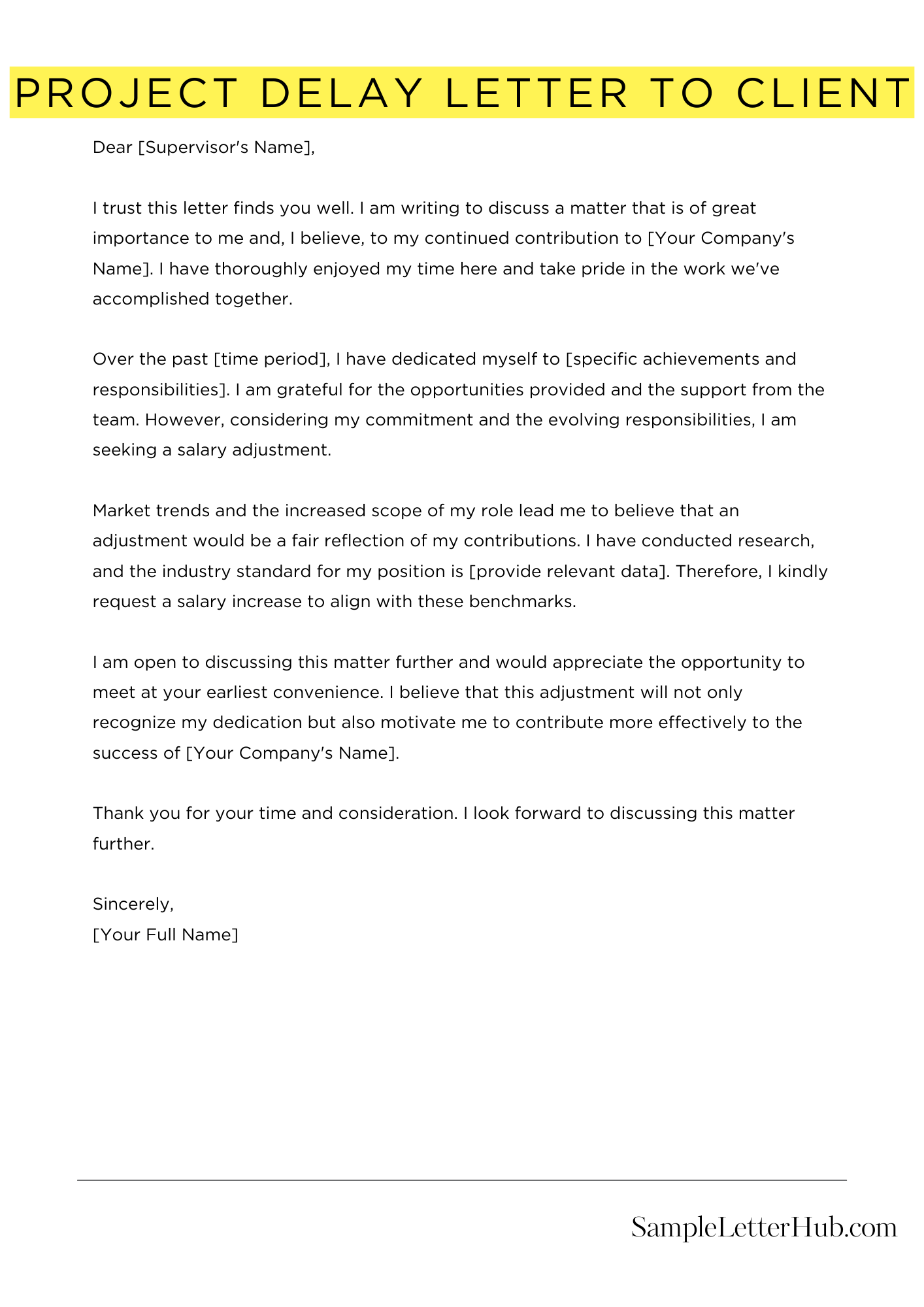 Project Delay Letter To Client