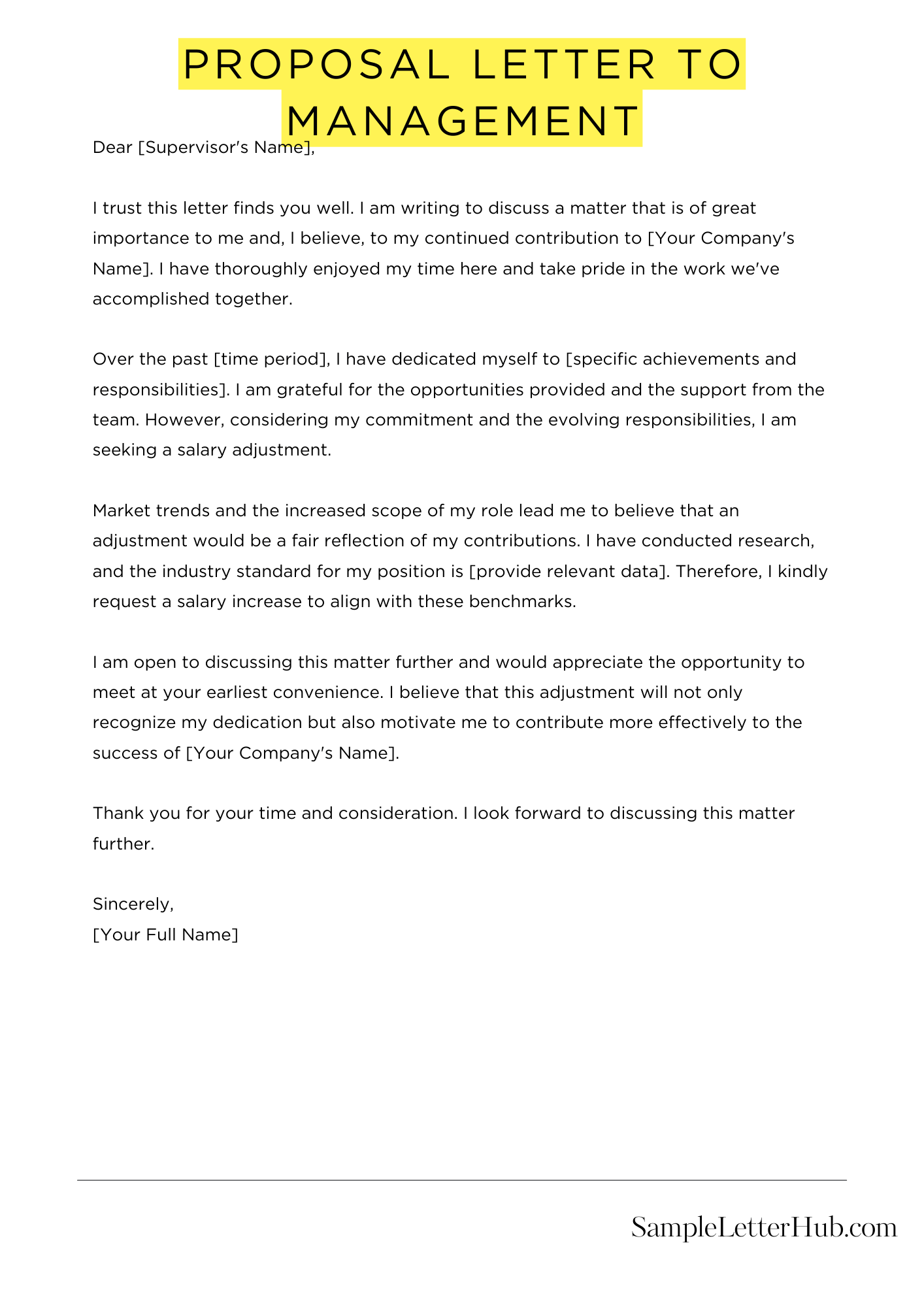 Proposal Letter To Management