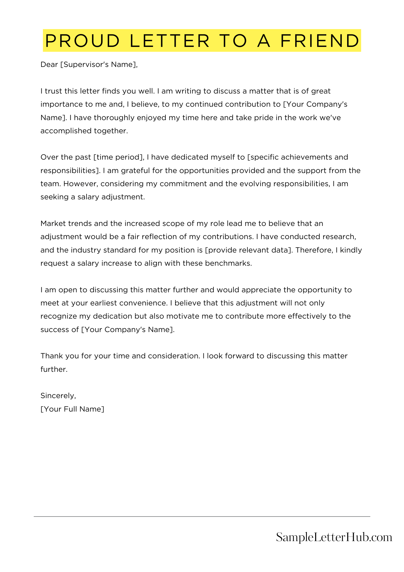 Proud Letter To A Friend