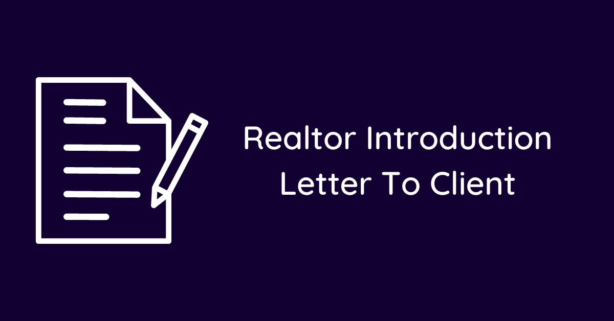 Realtor Introduction Letter To Client