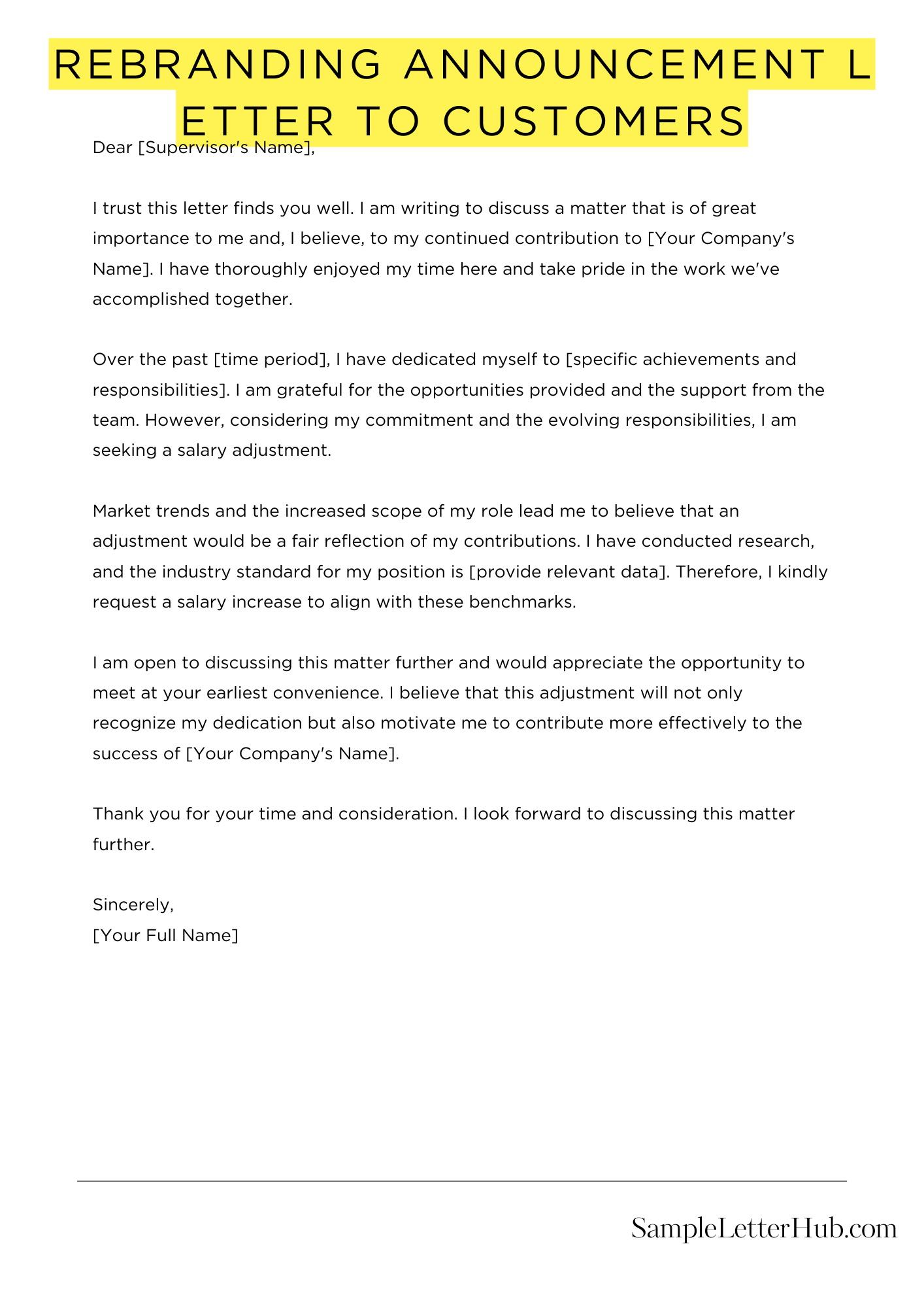 Rebranding Announcement Letter To Customers