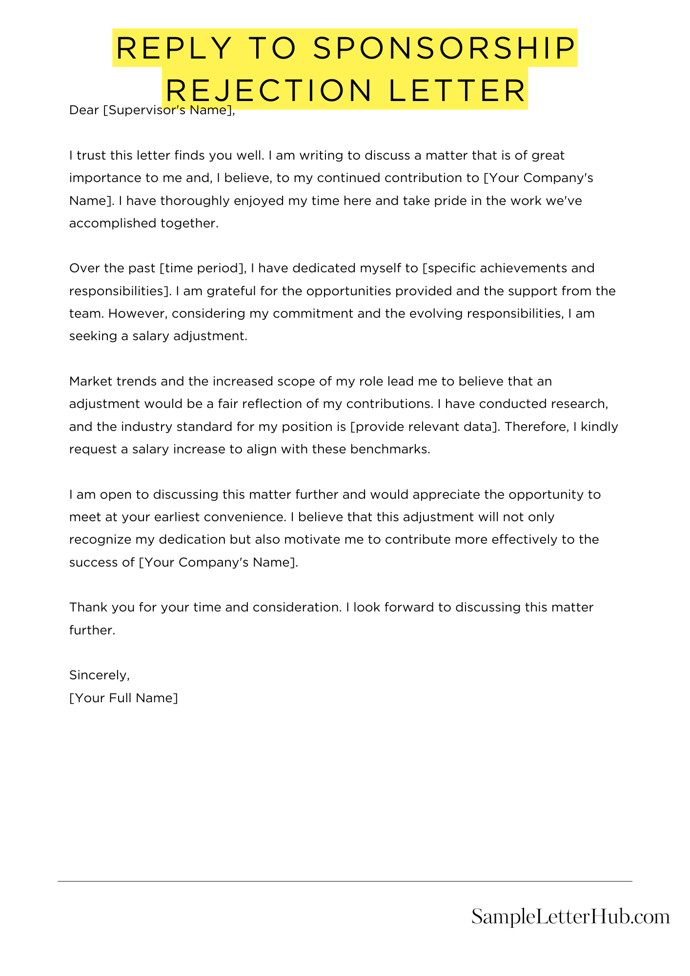 Reply To Sponsorship Rejection Letter