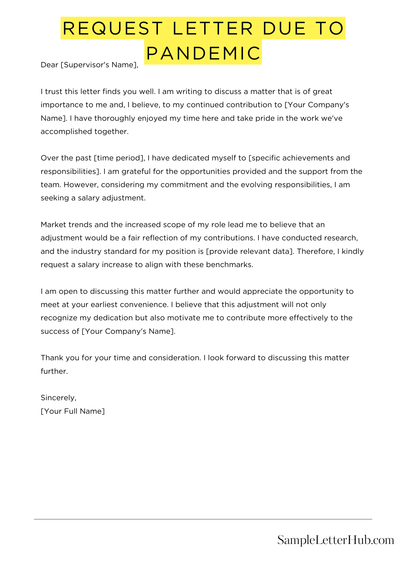 Request Letter Due To Pandemic