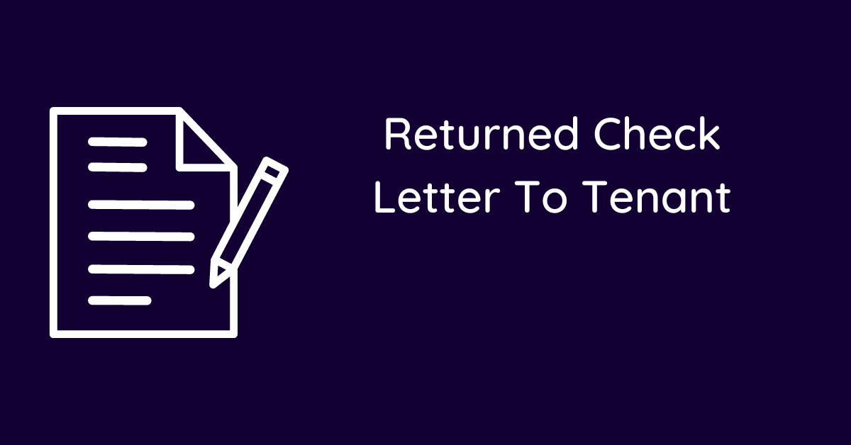 Returned Check Letter To Tenant