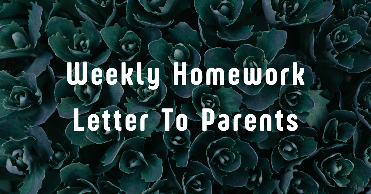 Weekly Homework Letter To Parents