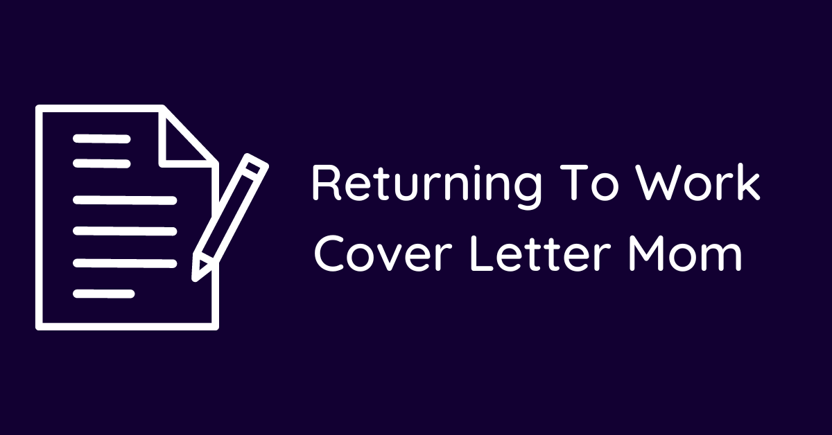 return to work cover letter sample