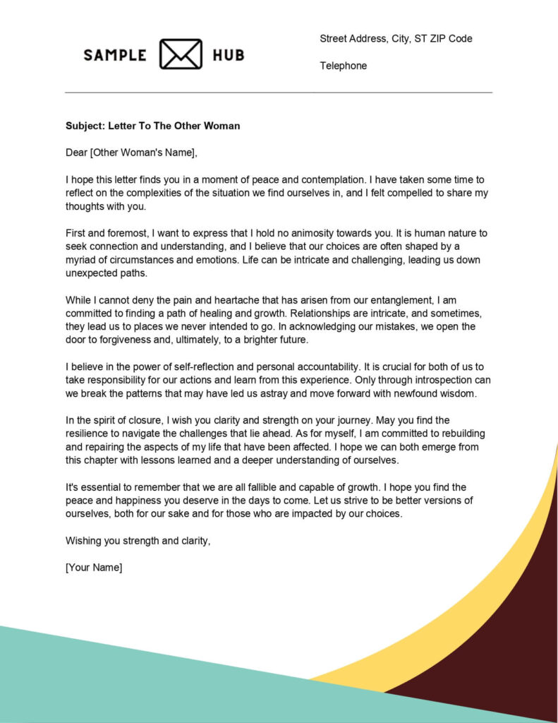 Letter To The Other Woman ( 5 Sample) - Sample Letter Hub