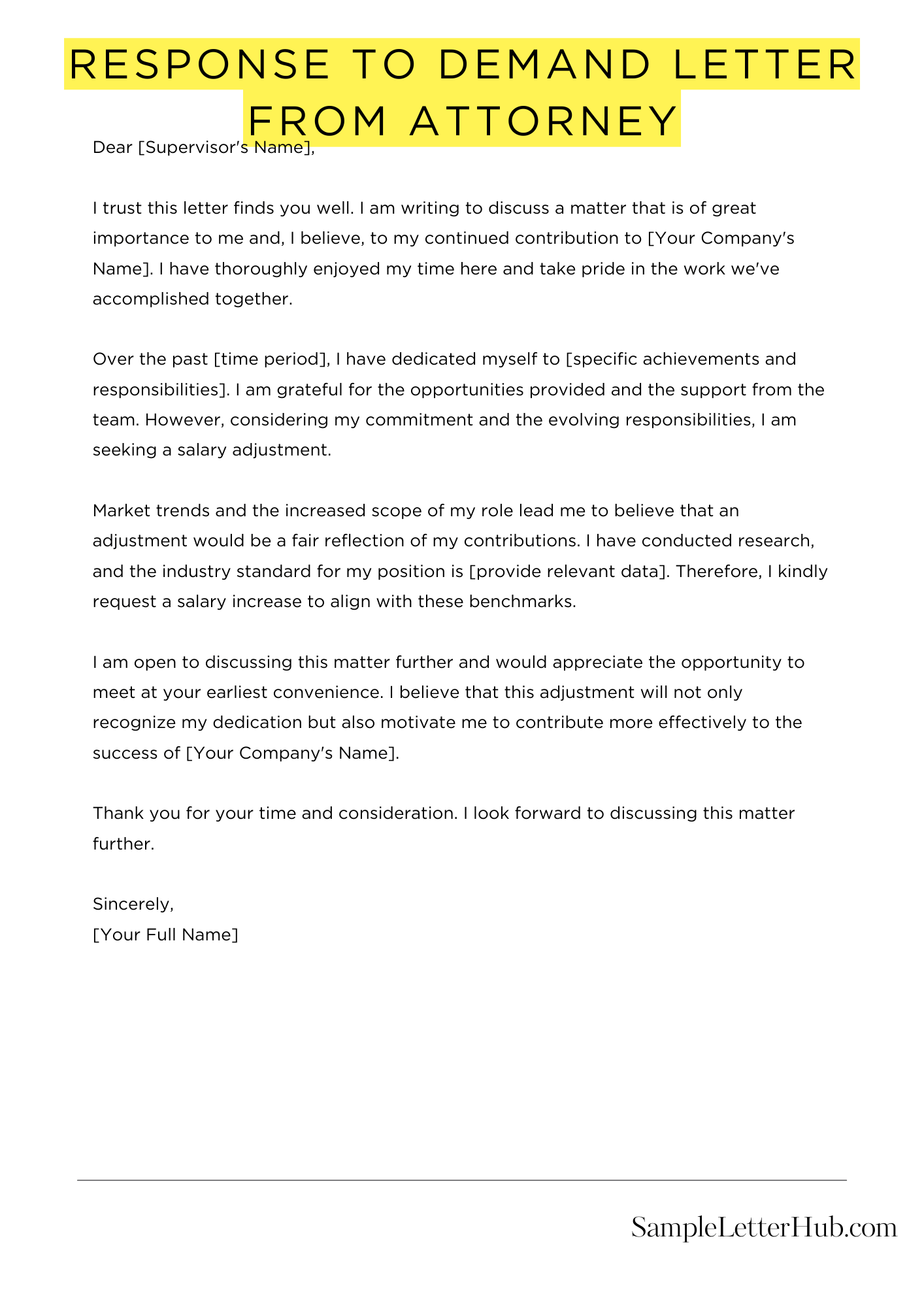 Response To Demand Letter From Attorney