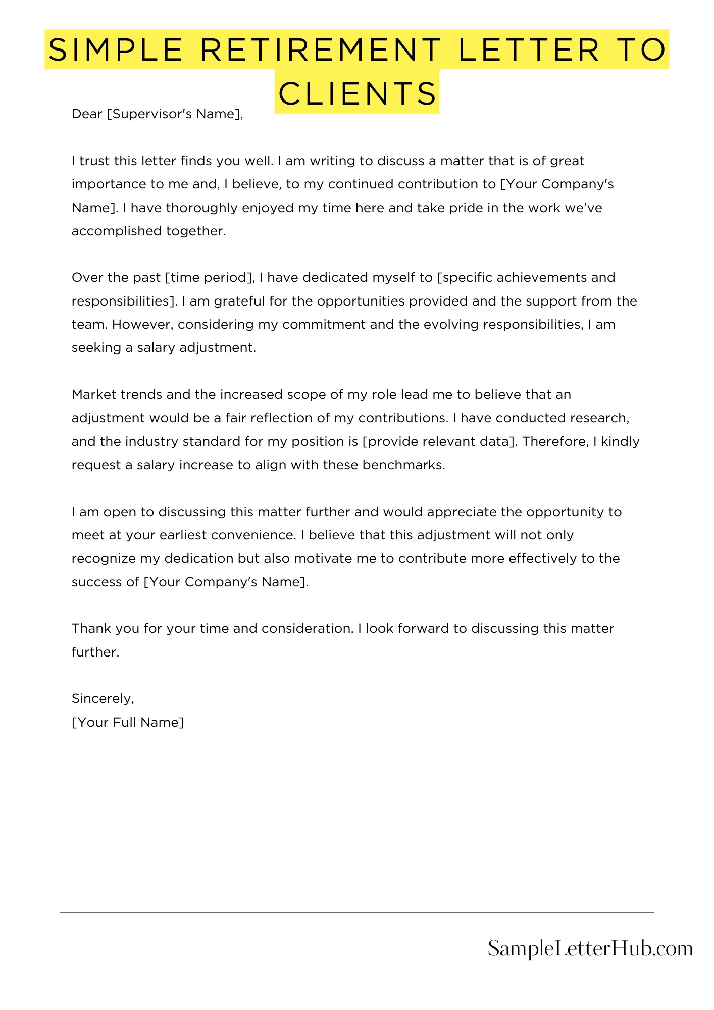 Simple Retirement Letter To Clients