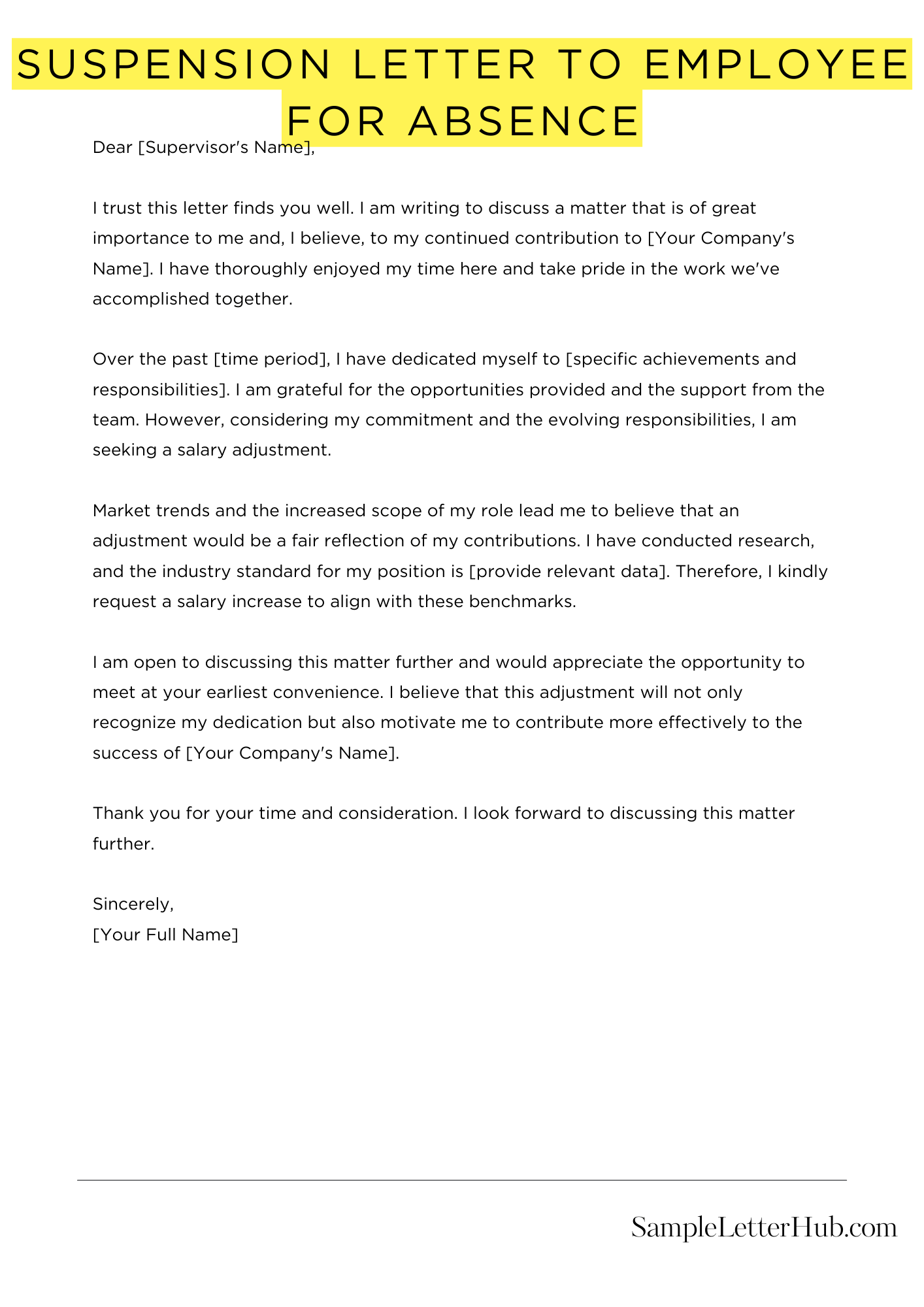 Suspension Letter To Employee For Absence (5 Samples)