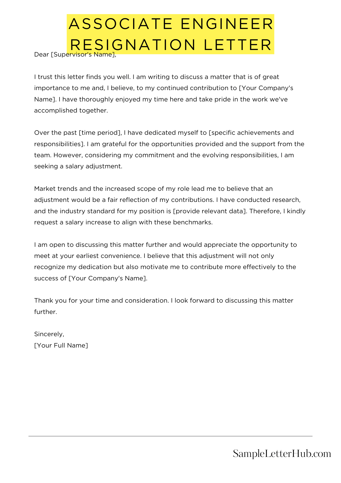 Associate Engineer Resignation Letter