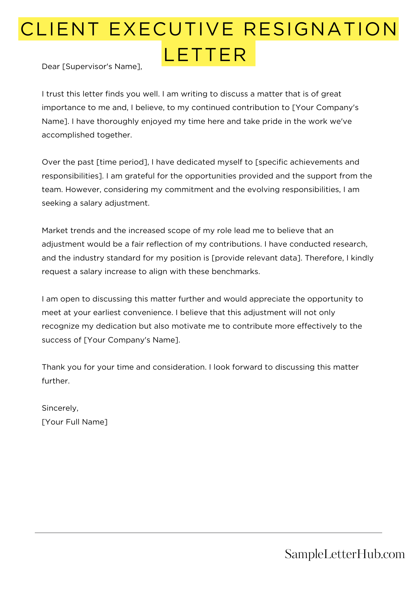 Client Executive Resignation Letter 