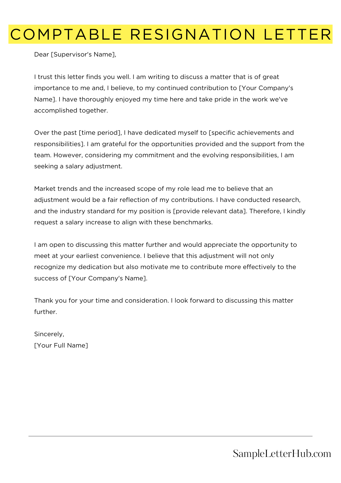 Comptable Resignation Letter