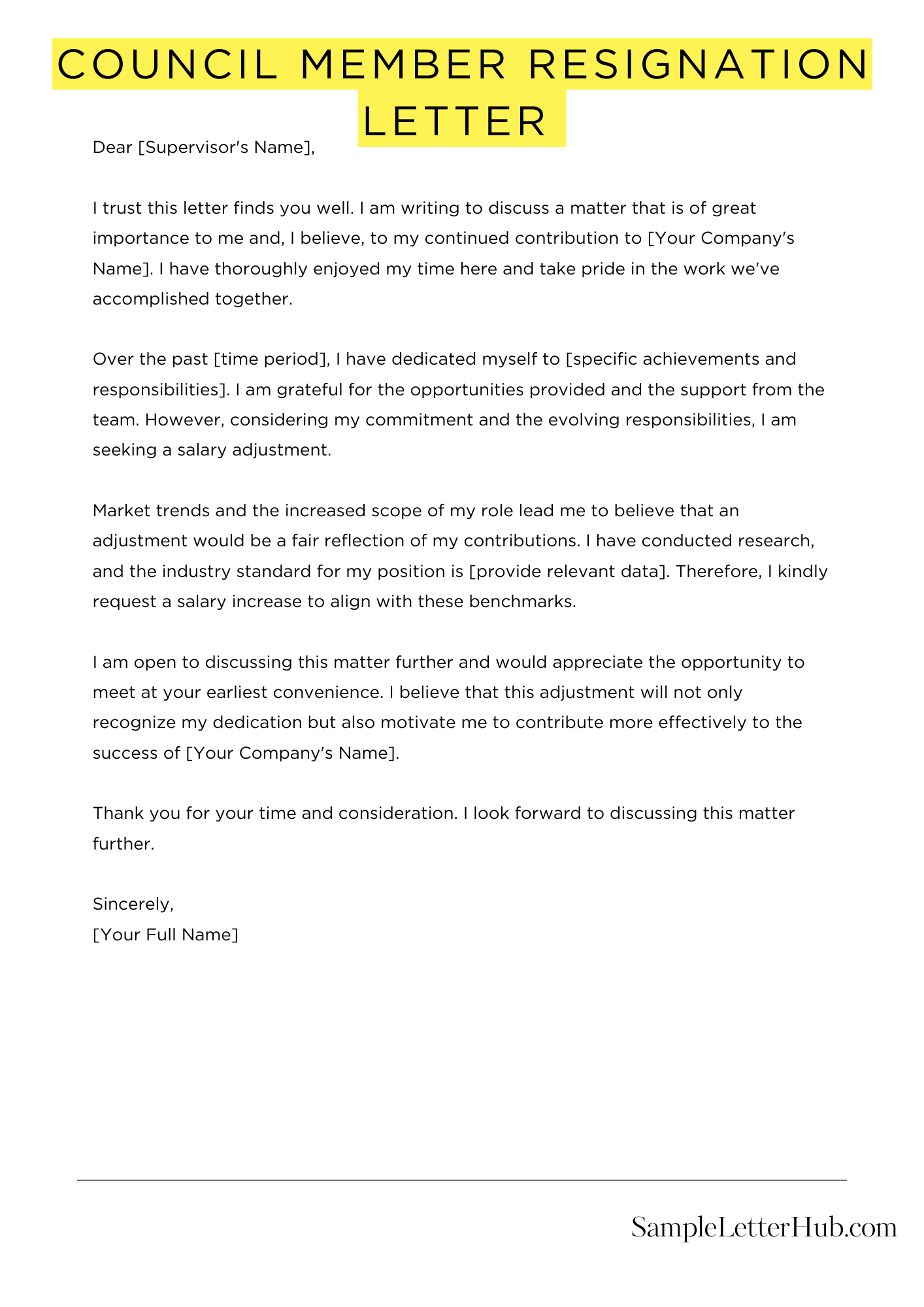 Council Member Resignation Letter 