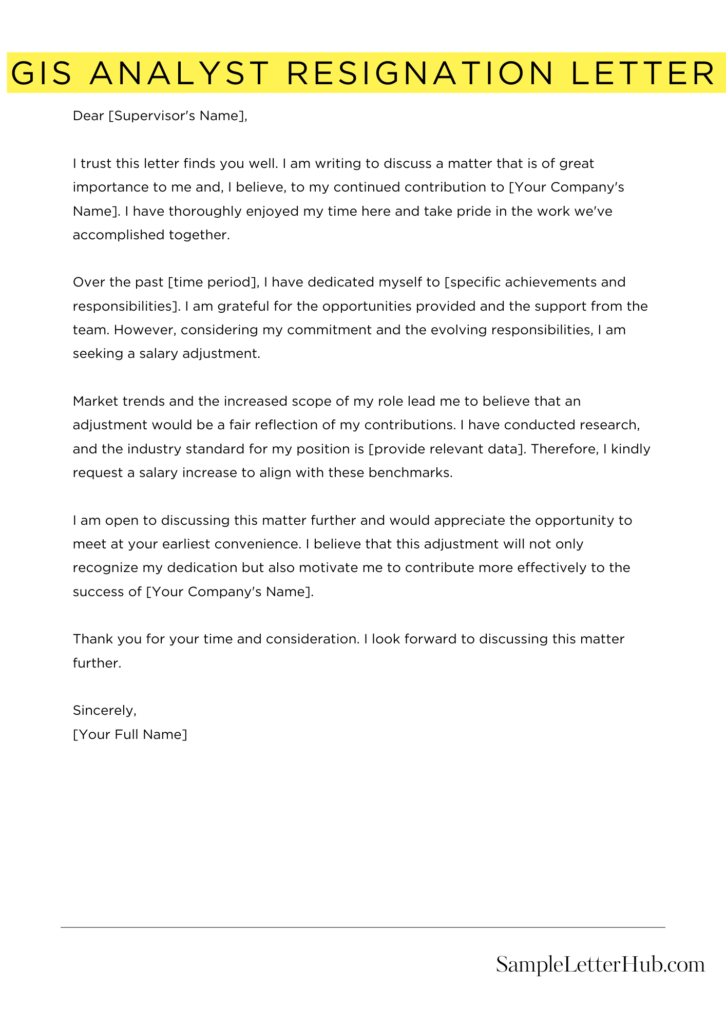 Gis Analyst Resignation Letter 