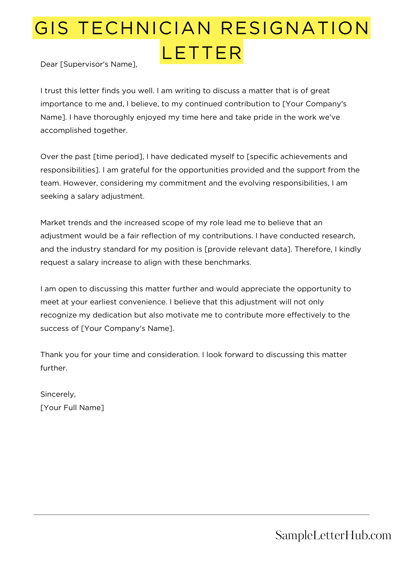 Gis Technician Resignation Letter