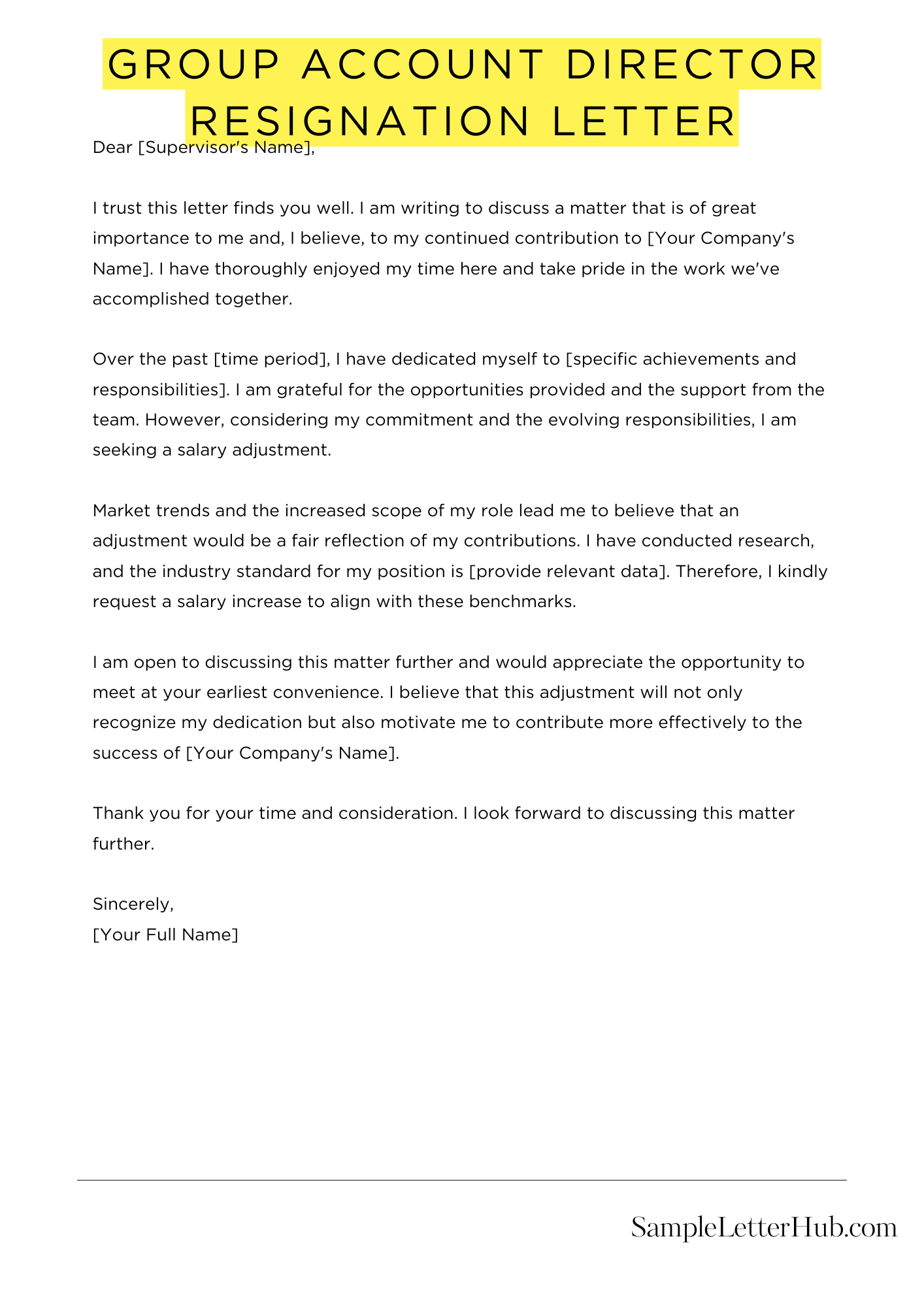 Group Account Director Resignation Letter