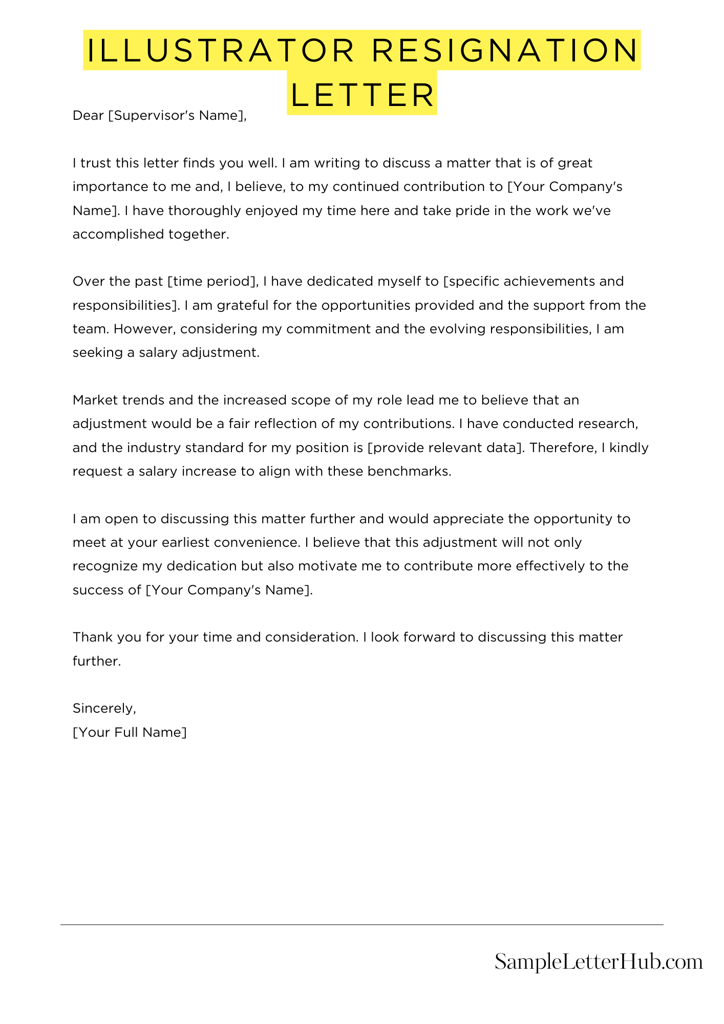 Illustrator Resignation Letter