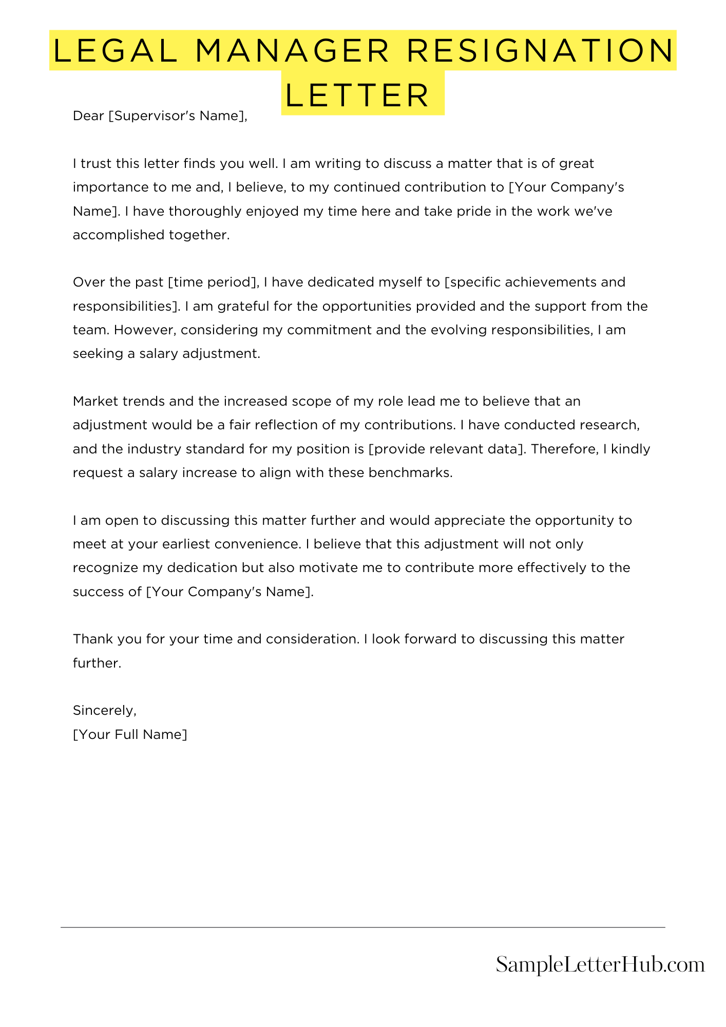 Legal Manager Resignation Letter 