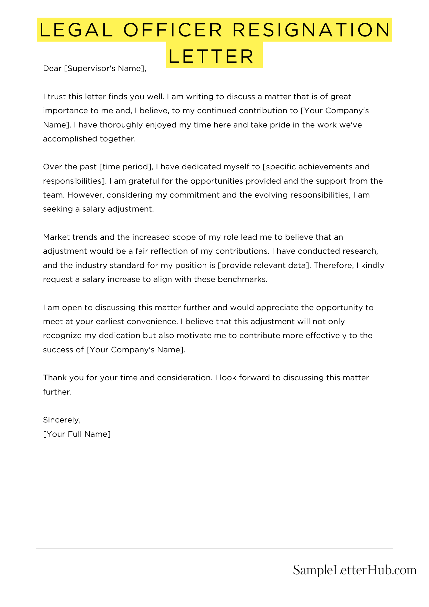 Legal Officer Resignation Letter 